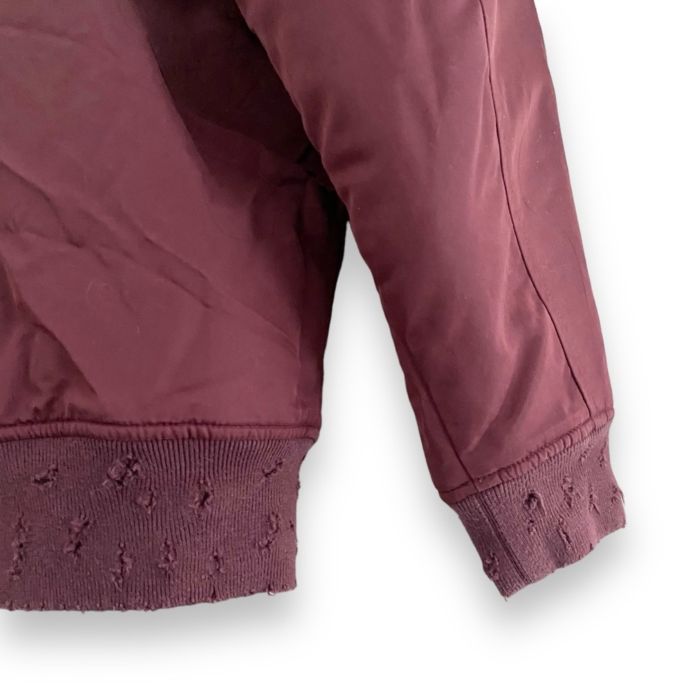 IRO Jean Ilisa Lace Up Bomber Jacket In Distressed Plum Size 40/Large - Picture 9 of 10